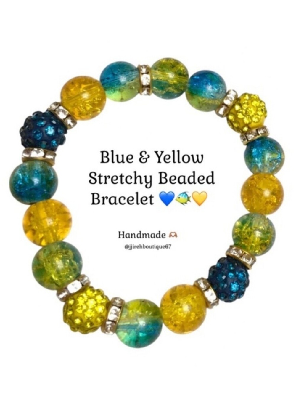 Blue & Yellow Beaded Bracelet